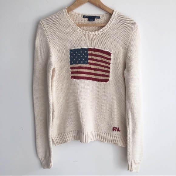 Ralph Lauren Sweaters - VTG 90s Ralph Lauren Flag  Sweater